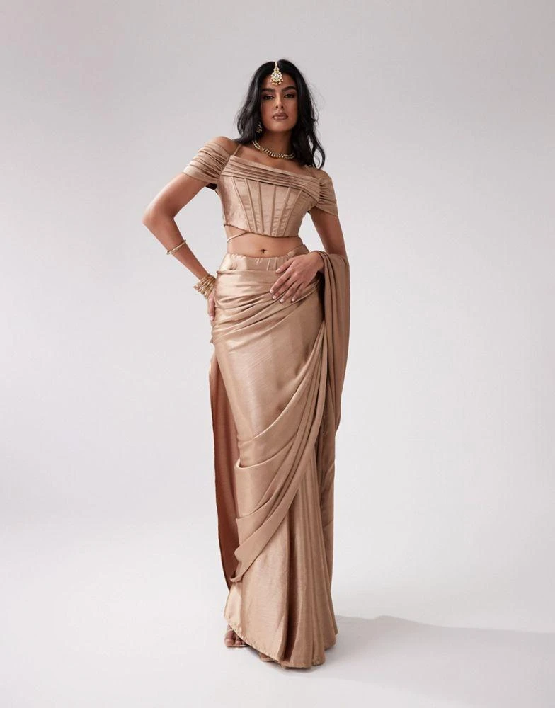 Kanya London Kanya London corset top co-ord in praline 3