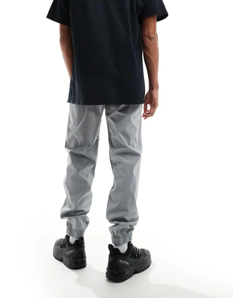 HOLLISTER Hollister cuffed cotton nylon skinny joggers in light grey 2