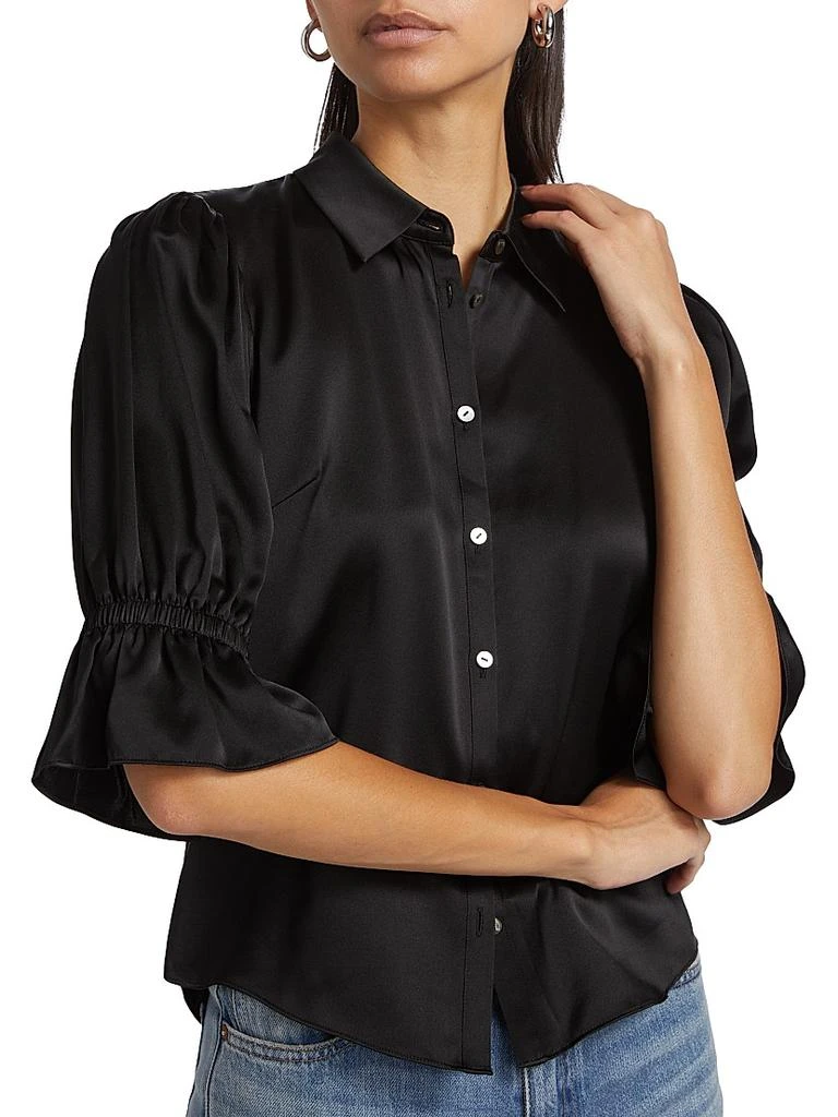 Cinq à Sept Fiona Silk Puff-Sleeve Blouse 6