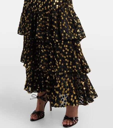 Rixo Amelle embellished tiered maxi dress 5