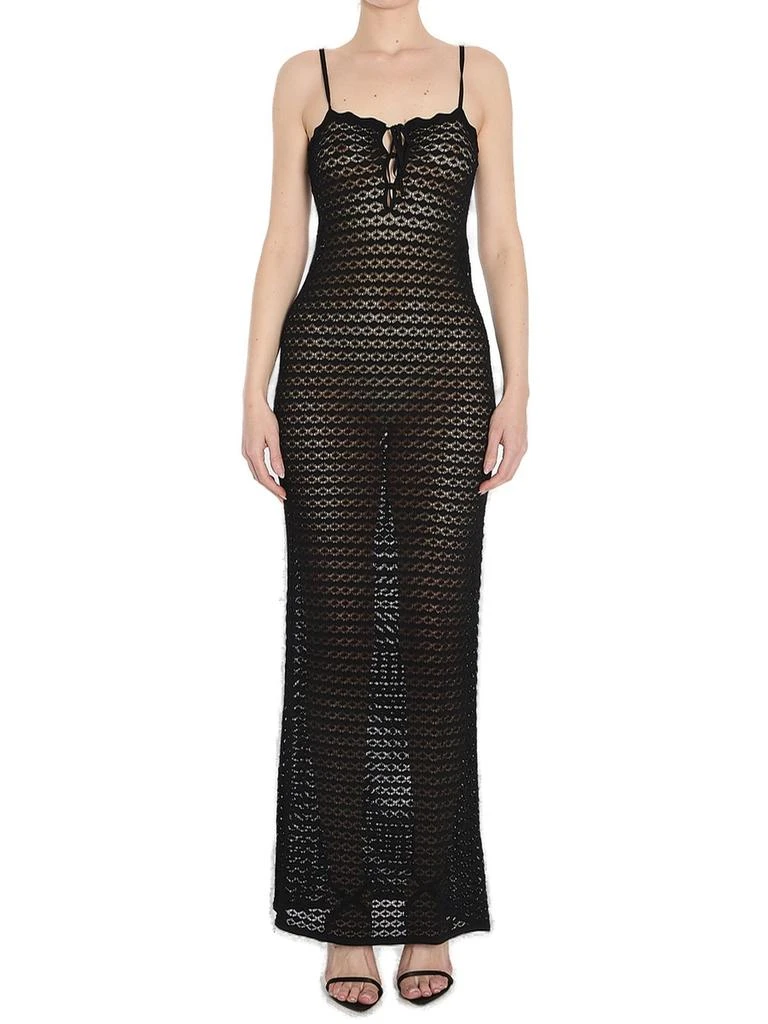 Yves Saint Laurent Saint Laurent Openwork Pointelle Knit Maxi Dress 1
