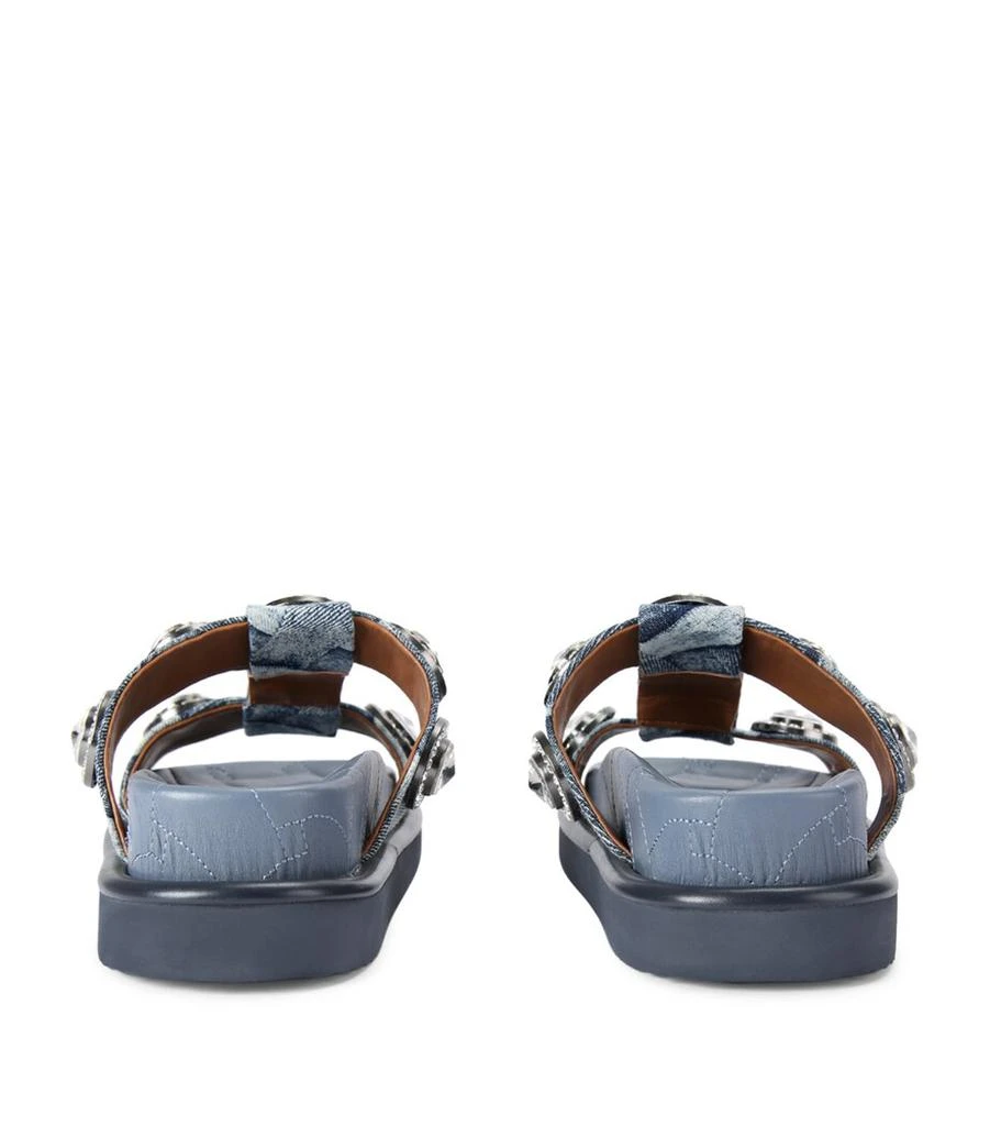 Kurt Geiger Denim Orson Crystal Sandals 2