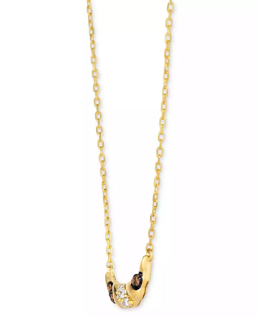 Le Vian Nude Diamond & Chocolate Diamond Swirl 19" Pendant Necklace (1/5 ct. t.w.) in 14k Gold
