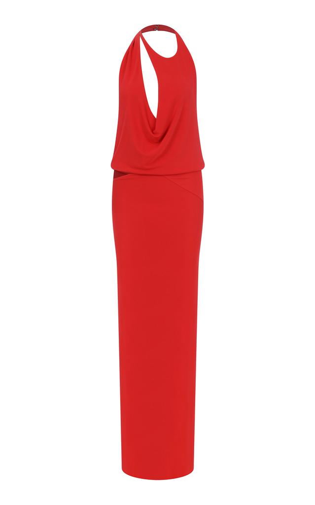 ILA ILA. - Anya Draped Cutout Jersey Maxi Dress - Red - EU 40 - Moda Operandi