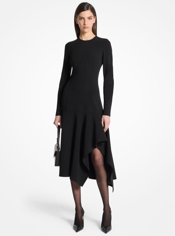 Michael Kors Stretch Wool Crepe Cascade Sheath Dress