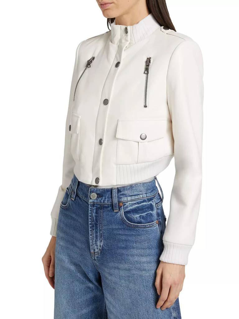 Alice + Olivia Ria Shrunken Vegan Leather Moto Jacket - Coats - Free ...