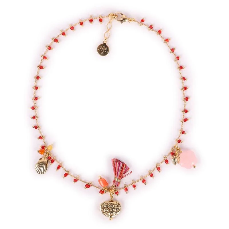 GAS Bijoux Gipsy charms and tassels golden necklace 1