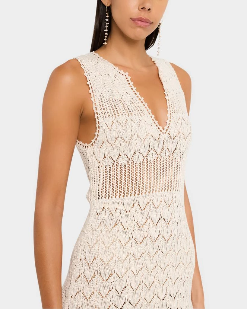VANESSA BRUNO Elka Sleeveless Pointelle-Knit Midi Dress 5