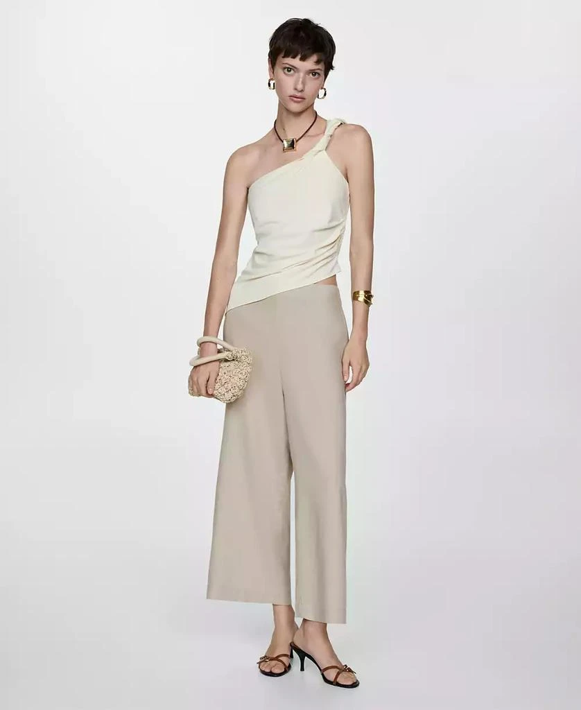 Mango Women's Wide Leg Linen Pants 13