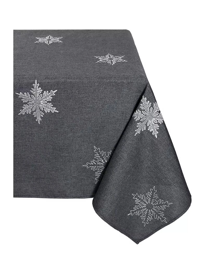 Xia Home Fashions Glisten Snowflake Embroidered Christmas Tablecloth, 60" x 84" 1