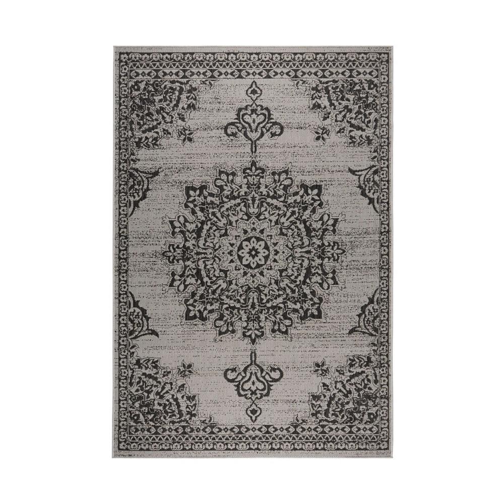 Nicole Miller Patio Country Azalea Gray 7'9" x 10'2" Outdoor Area Rug