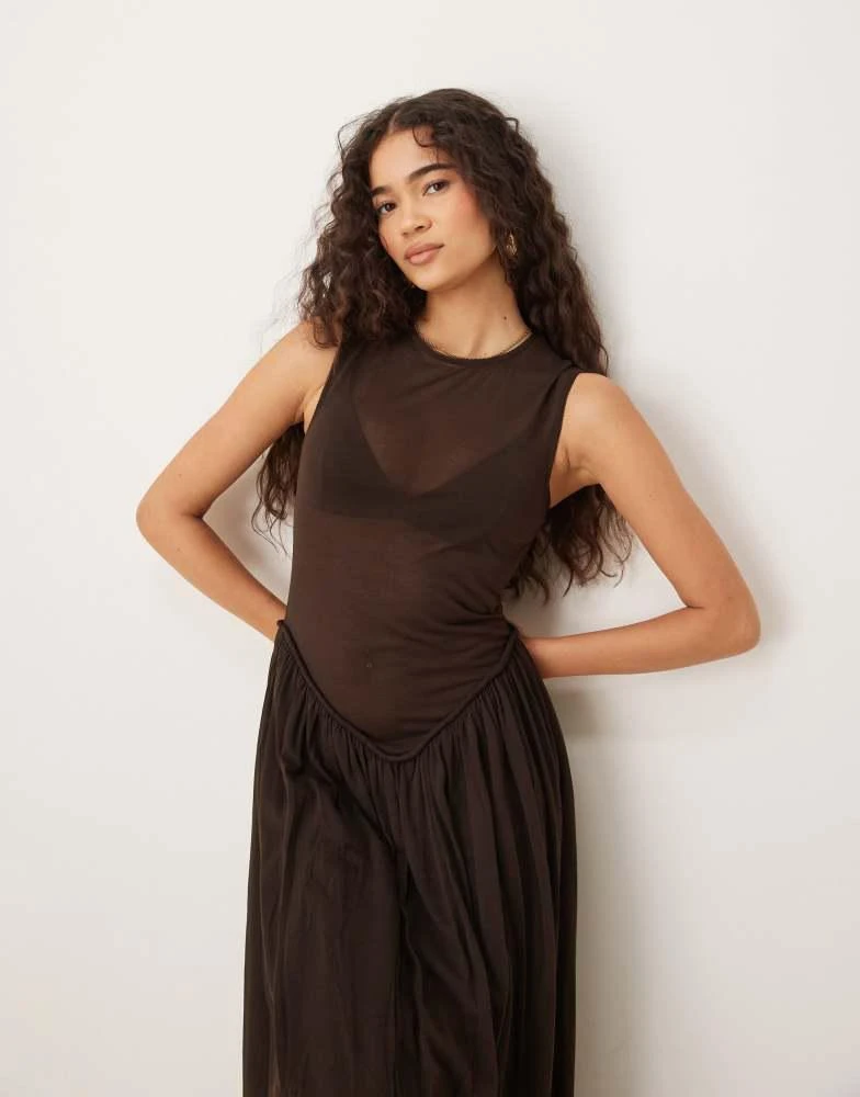 Shop Mango capsule rami dropped waist crinkle midi dress in chocolate on  Sale at BeyondStyle  Get 70% Off Mango capsule rami dropped waist crinkle  midi dress in chocolate with Limited-Time Flash