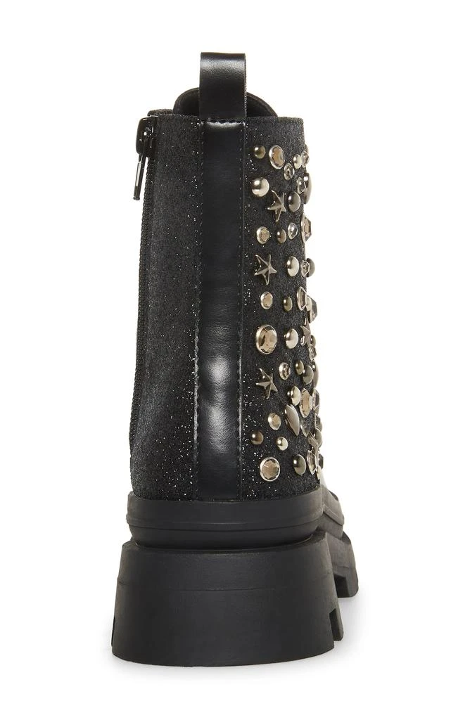 Steve Madden Kids' JKrissen Glitter Stud Combat Boot 7