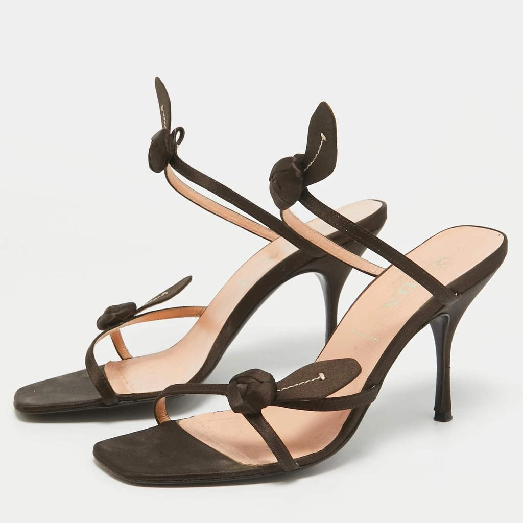 Prada Prada Brown Satin Slide Sandals Size 38.5 2