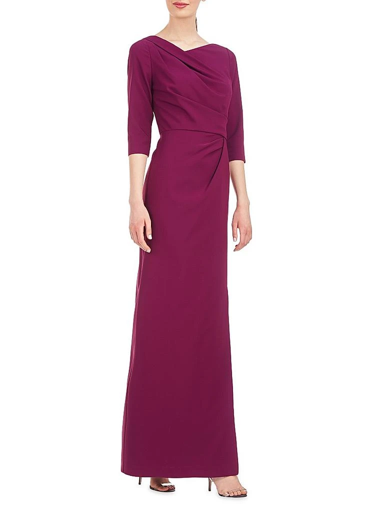 Kay Unger Margerite Pleated Column Gown 3