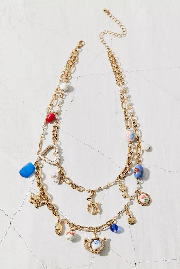 Urban Outfitters Tea Party Layered Charm Necklace 2