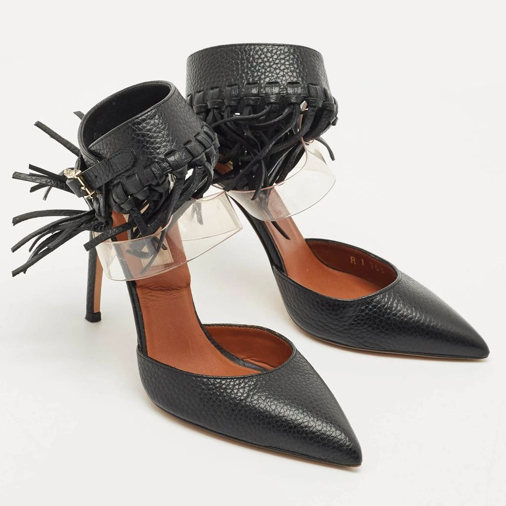 Valentino Valentino Black Leather C-Rockee Fringe Ankle Strap Sandals Size 35 4