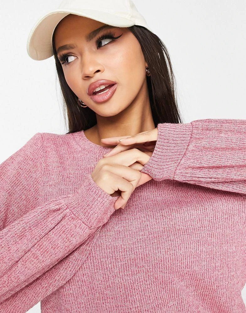 JDY JDY exclusive balloon sleeve jumper co-ord in rose pink 3