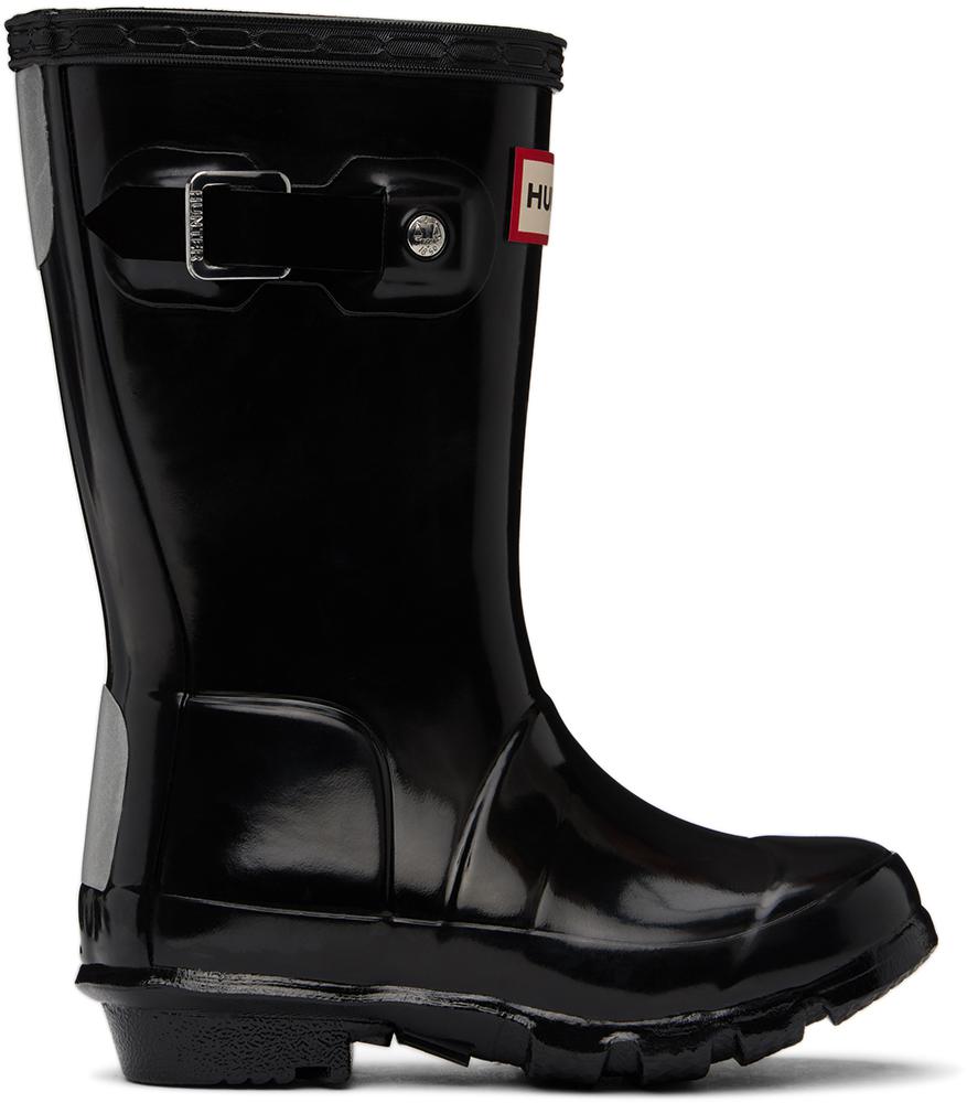 Hunter Kids Black Original Gloss Big Kids Rain Boots