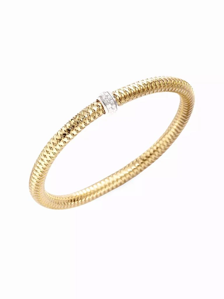 Roberto Coin 0.22 TCW Primavera Diamond & 18K Yellow Gold Woven Bracelet 1