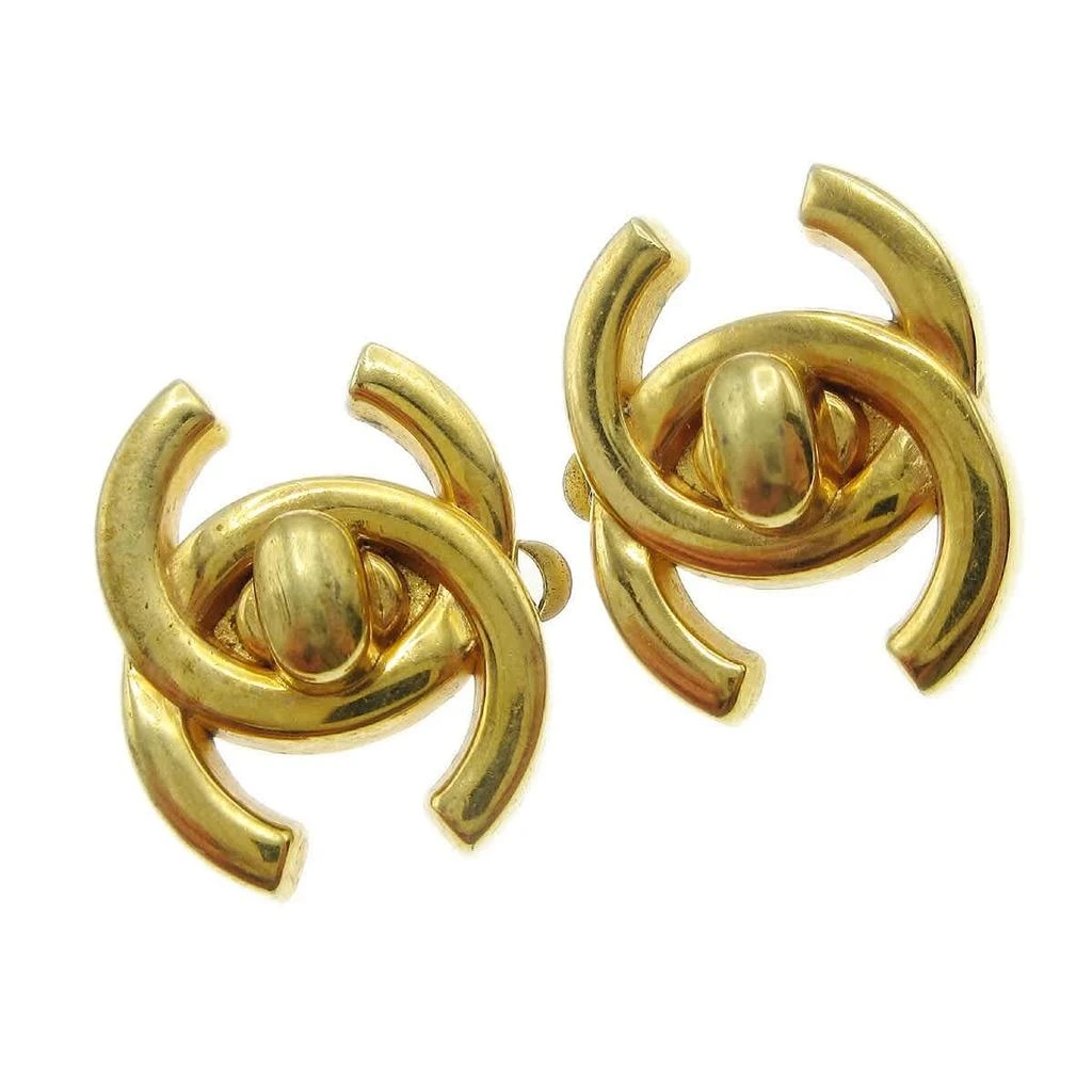 Chanel Cc Turnlock Clip-On Earrings Metal _Plated Earrings Jewelry (Pre-Owned) 2
