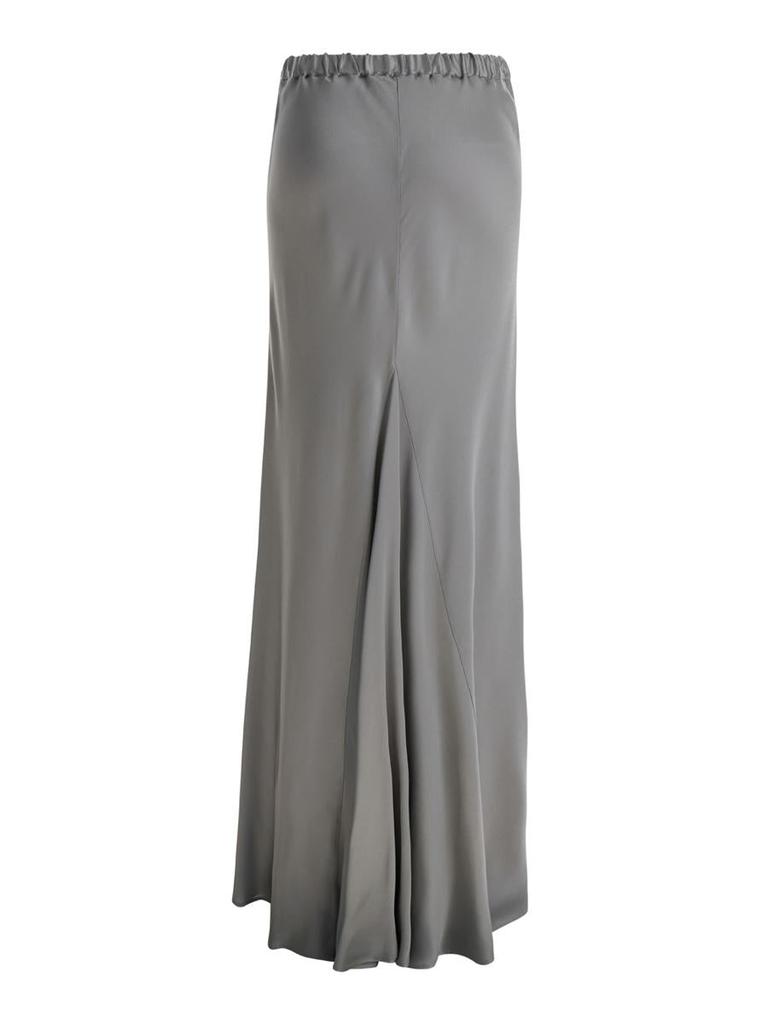 Antonelli Maxi Grey Skirt With Split At The Back In Acetate Blend Woman