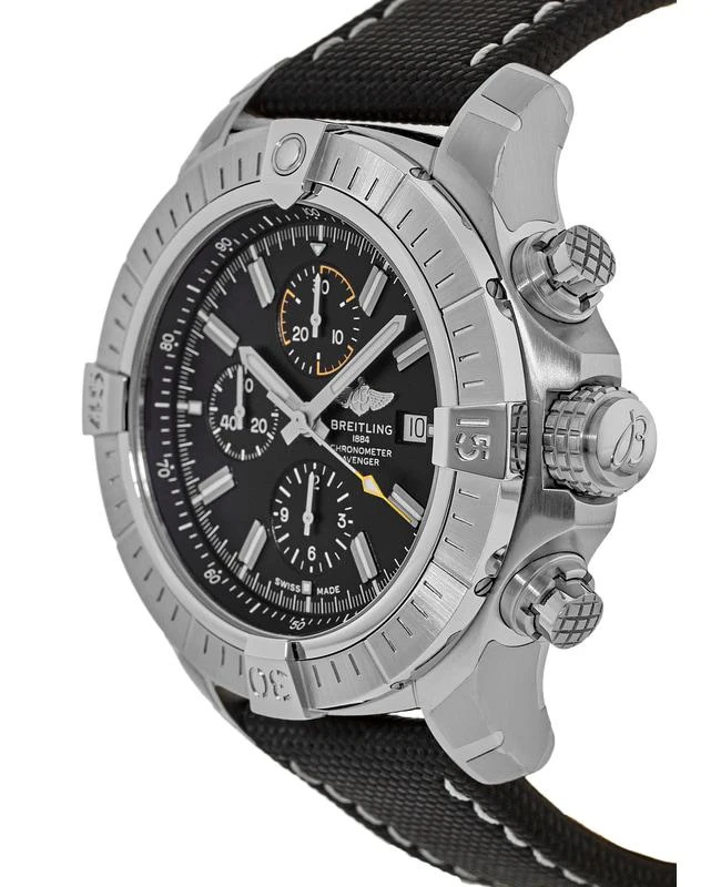 BREITLING Breitling Avenger Chronograph 45 Black Dial Leather Strap Men's Watch A13317101B1X1 2