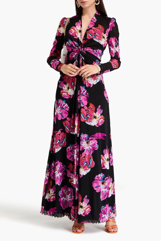Diane von Furstenberg Kassia floral-print stretch-mesh maxi dress 2