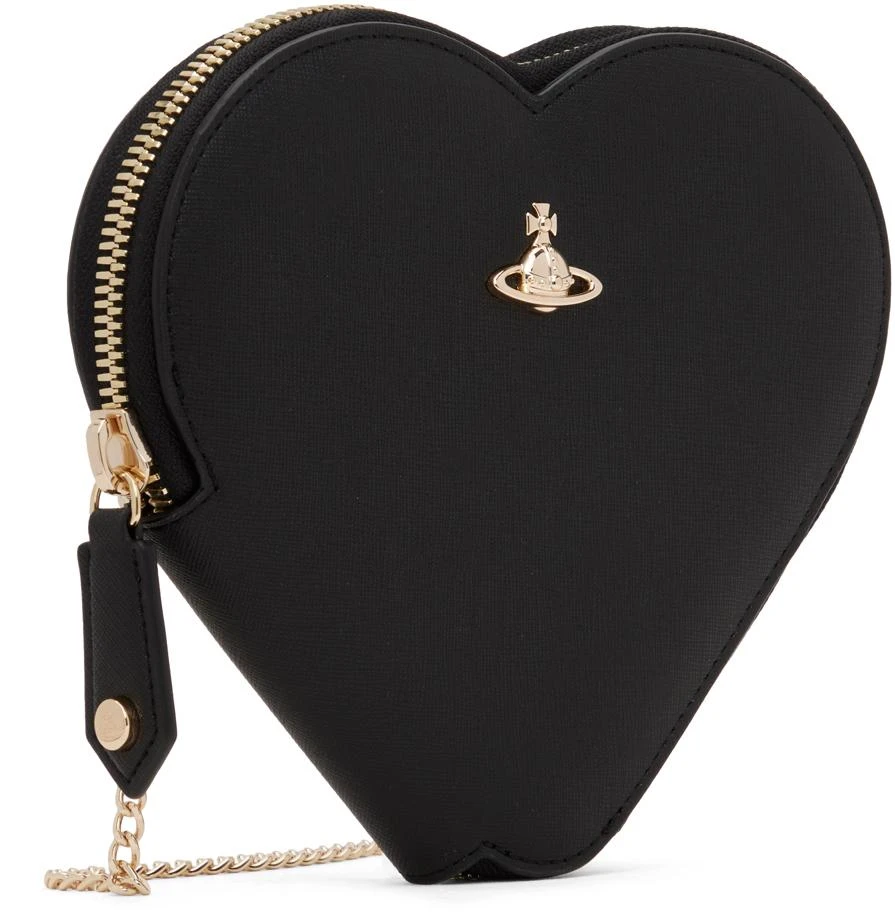 Vivienne Westwood Black Saffiano Heart Crossbody Bag 2