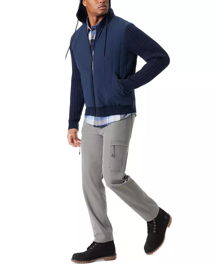 BASS OUTDOOR Men
s Mixed Media Zip-Front Hooded Sweater Jacket 3