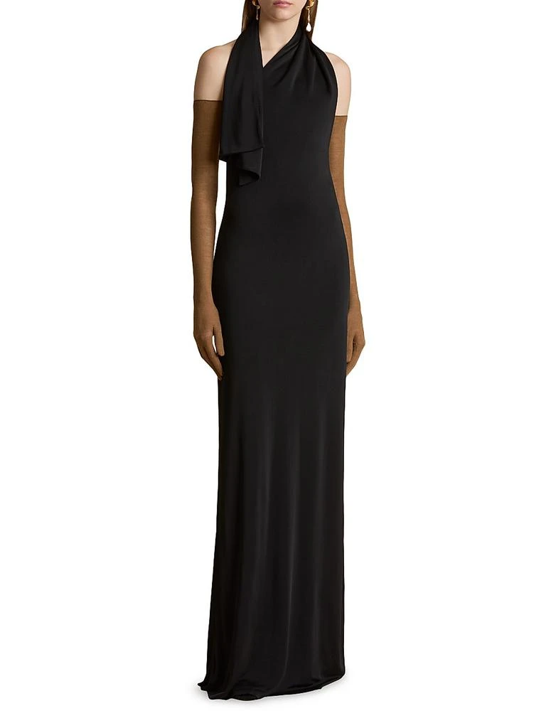 Khaite Roza Draped Halter Gown 2