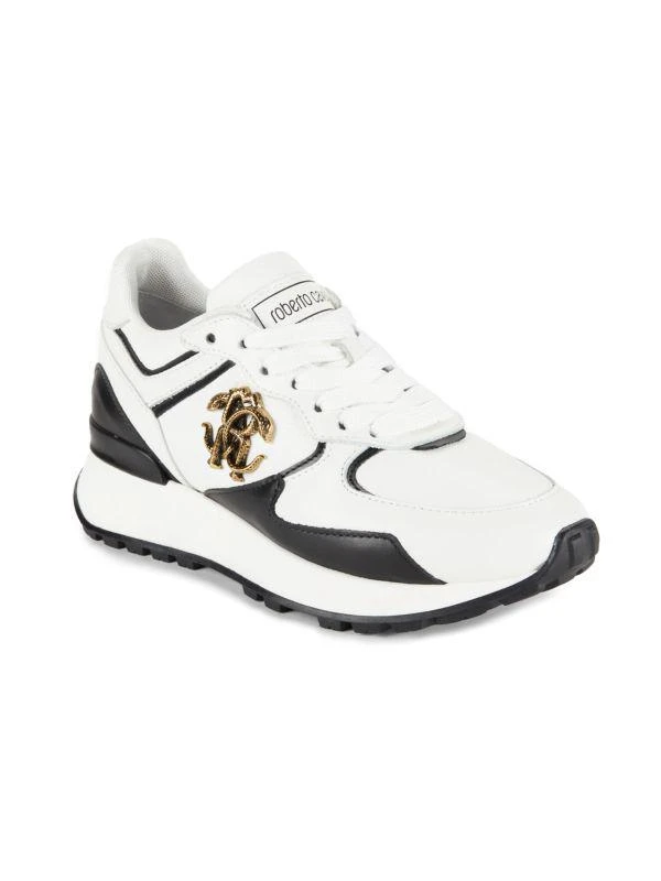 Roberto Cavalli Logo Leather Low Top Running Sneakers 2