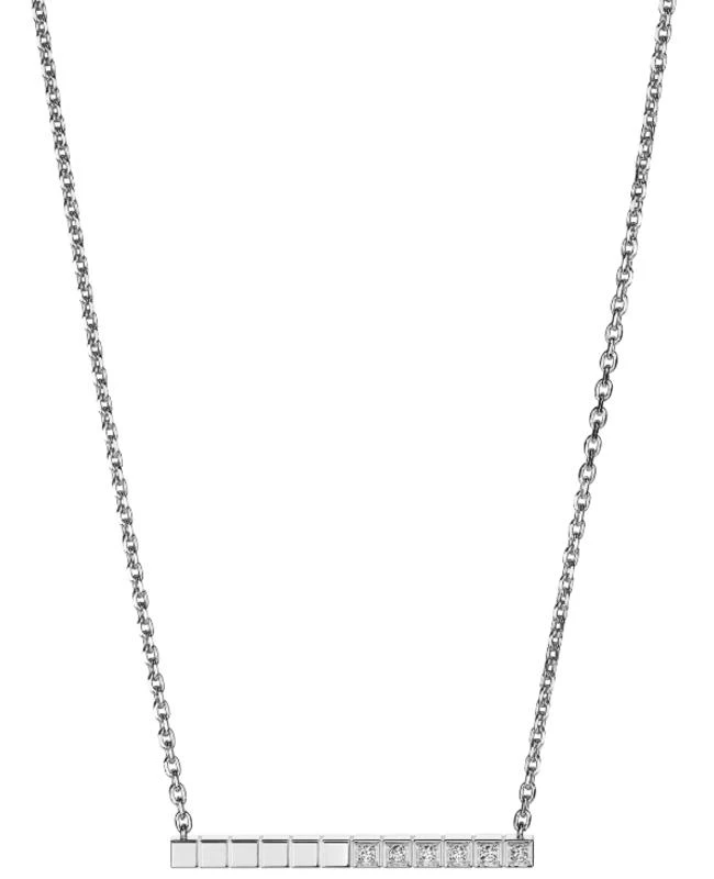Chopard Chopard Ice Cube 18K White Gold Half-Set Diamond Women's Necklace 817702-1002 1