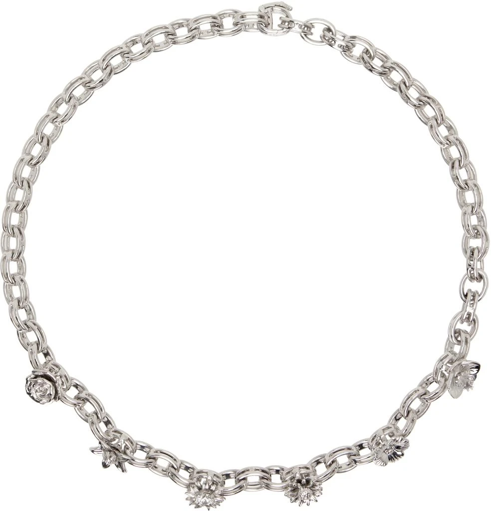 Bernard James SSENSE Exclusive Silver Maxi Flora Necklace 1