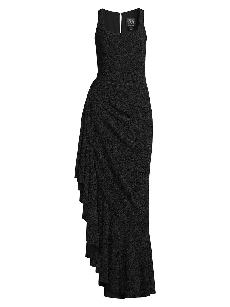 Black Halo Jewel Asymmetric Gown