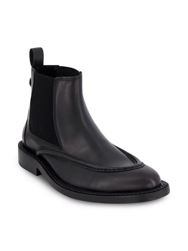 KARL LAGERFELD Tumbled Leather Side-Zip Chelsea Boots Sz 8.5 Karl Lagerfeld Paris Laelith 50MM Chain Lug Chelsea Boots on  main image 4