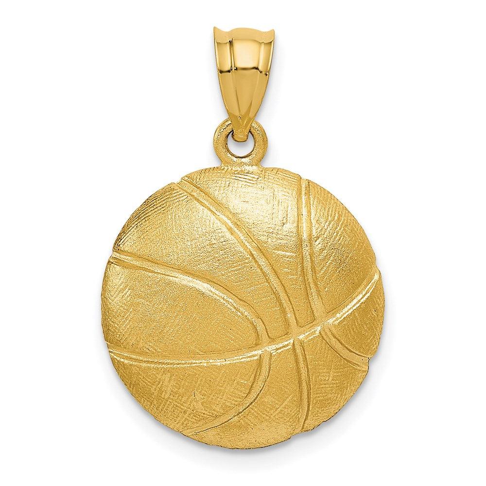 Diamond2Deal 14k Yellow Gold Basketball Charm Pendant