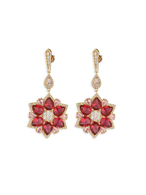Eye Candy LA Luxe Goldtone & Cubic Zirconia Starburst Dangle Earrings