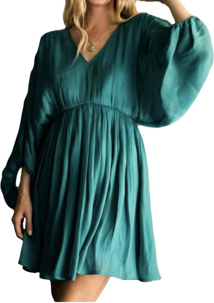 Jodifl Metallic Shine Mini Dress In Emerald - Emerald - Medium Jodifl Metallic Shine Mini Dress In Emerald - Emerald - Medium