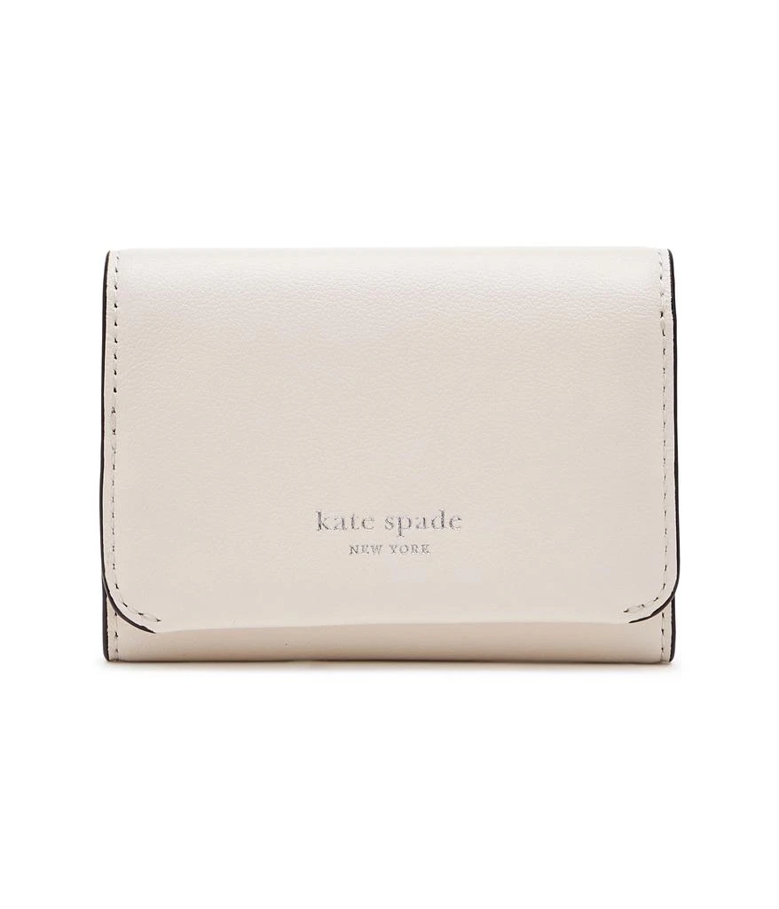 Kate Spade Halo Fine Grain Leather Card Case Trifold Wallet