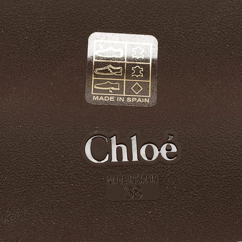 Chloé Chloe Black Leather Wavy Braided Flat Slides Size 38 8