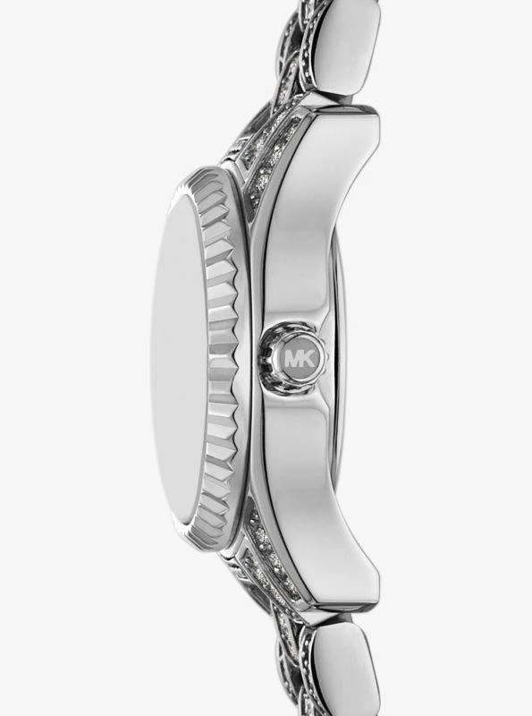 Michael Kors Mini Lexington Pavé Silver-Tone Watch 2