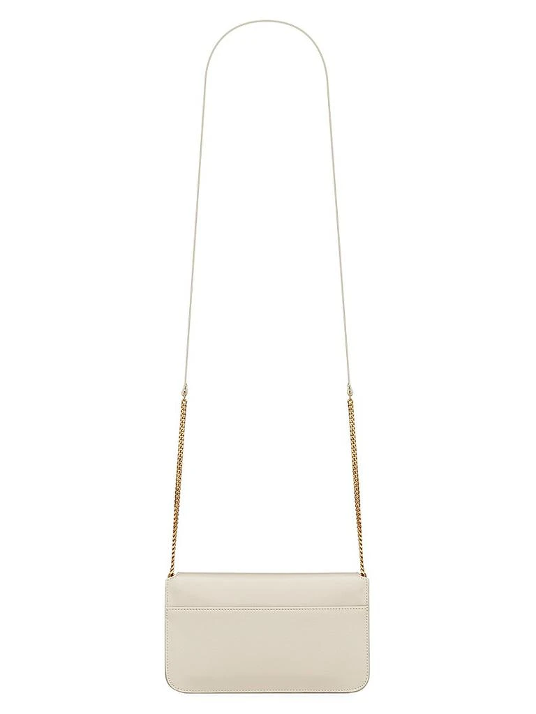 Yves Saint Laurent Cassandre Phone Holder with Strap in Smooth Leather 4