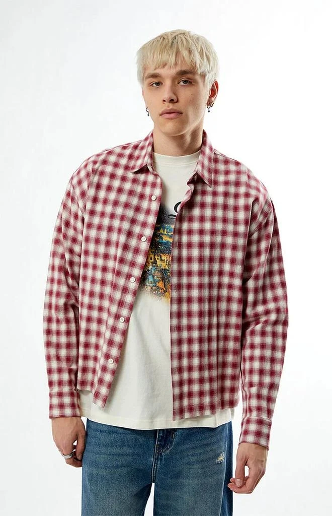 Men's Red Plaid Long Sleeve Button Down Shirt - Size XL Men's Red Plaid Long Sleeve Button Down Shirt - Size XL