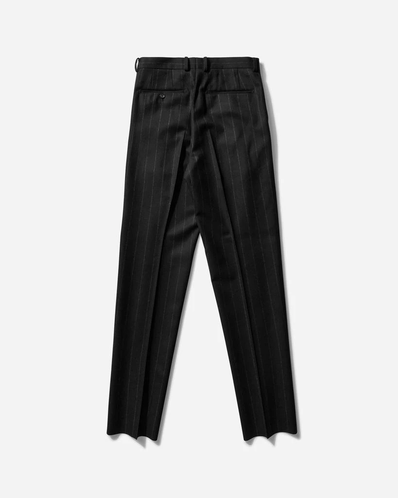 Wacko Maria Men's Dormeuil Chalk Stripe Pleated Trousers (Type-2) Black 2