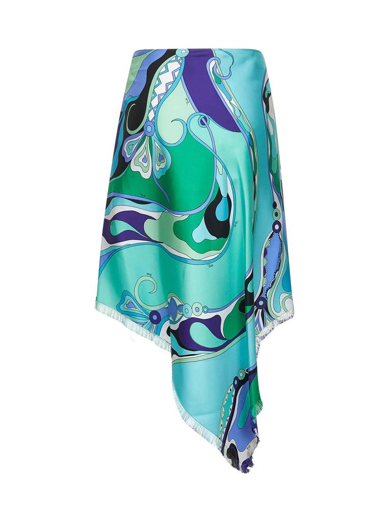 PUCCI PUCCI | Orchidee print asymmetric silk foulard skirt | Women | 40