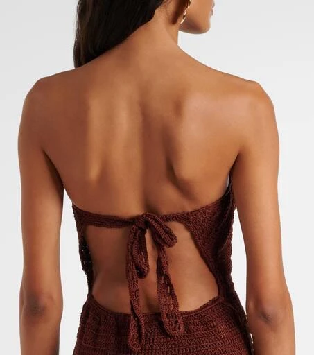 ANNA KOSTUROVA Floral crochet cotton bustier dress 5
