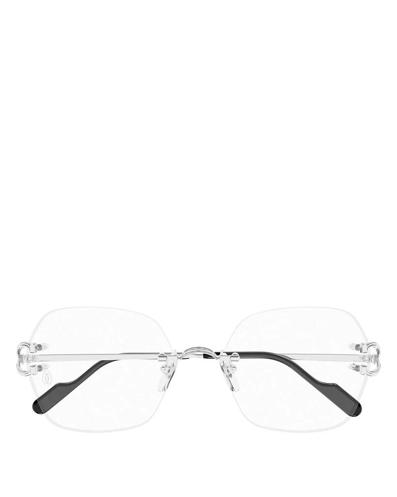 Cartier C Decor Rimless Square Optical Glasses, 55mm 2