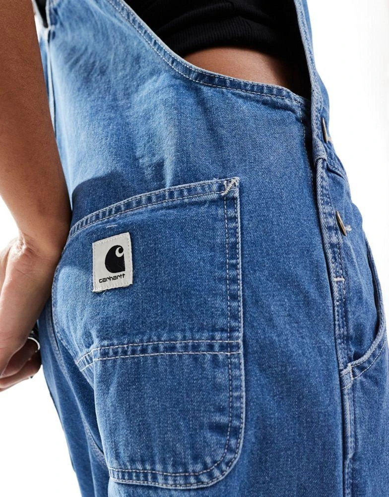 Carhartt WIP Carhartt straight leg denim dungarees in blue 2