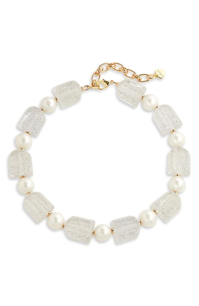 Nakamol Chicago Florite & Imitation Pearl Collar Necklace 1